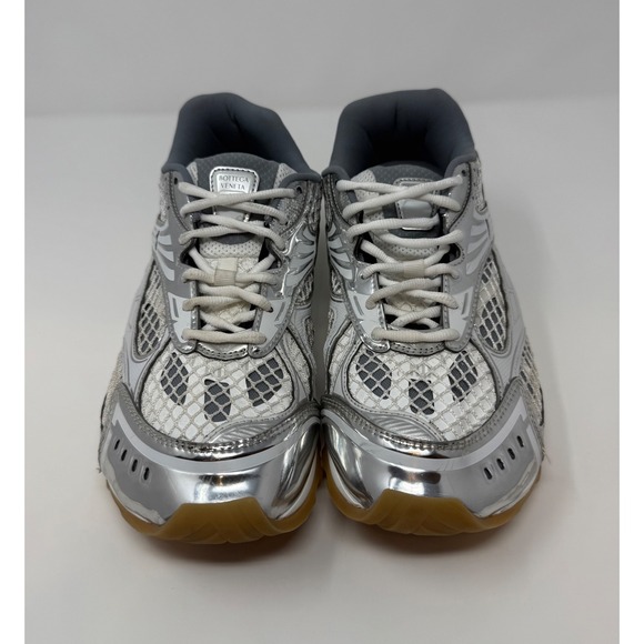 Bottega Veneta Orbit Sneaker White/Silver Size 9 US 42 EU - Picture 2 of 8